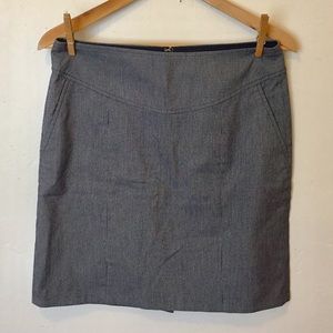 Banana Republic Navy and White Pinstriped Skirt